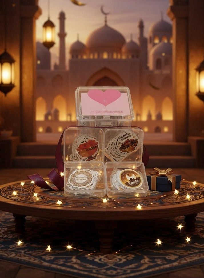maffick Ramadan Kareem Sticker Set - 4 Packs Islamic Eid Mubarak & Ramadan Decorations | Arabic Calligraphy, Moon, Lanterns, Mosques | Waterproof Vinyl for Party Favors, Gifts, DIY Crafts - Image 1